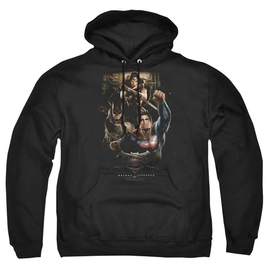 Batman V Superman Three In Action Mens Hoodie Black