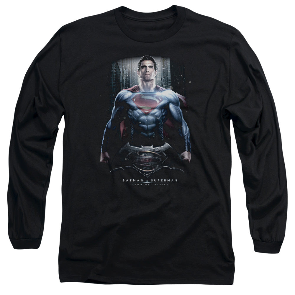 Batman V Superman Supe Ground Zero Mens Long Sleeve Shirt Black