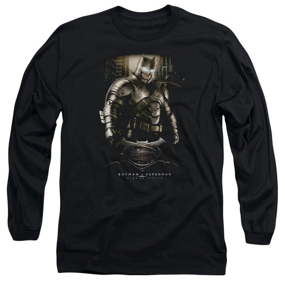 Batman V Superman Bats Ground Zero Mens Long Sleeve Shirt Black