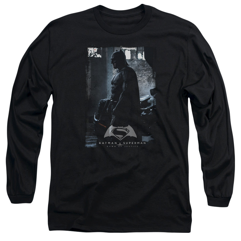 Batman V Superman Bat Poster Mens Long Sleeve Shirt Black