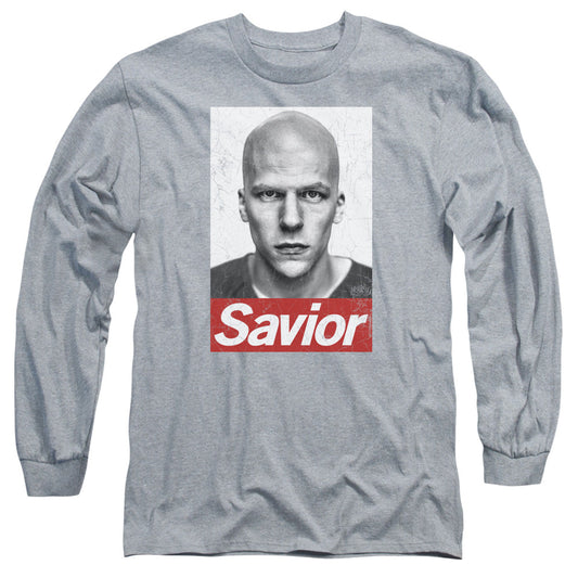 Batman V Superman Savior Mens Long Sleeve Shirt Athletic Heather