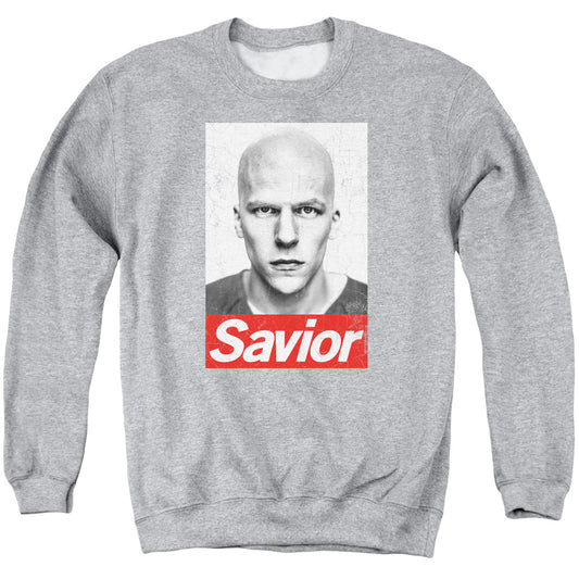 Batman V Superman Savior Mens Crewneck Sweatshirt Athletic Heather Officially Licensed