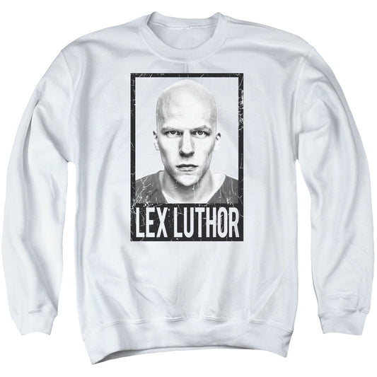 Batman V Superman Luthor Mens Crewneck Sweatshirt White Officially Licensed