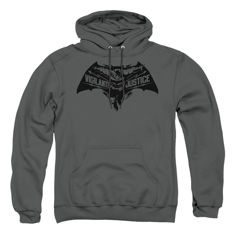 Batman V Superman Vigilante Justice Mens Hoodie Charcoal