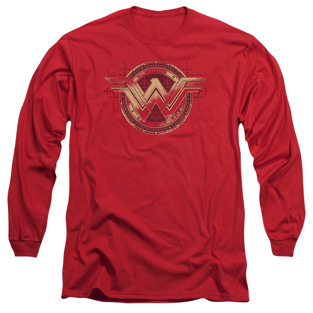 Batman V Superman Wonder Shield Mens Long Sleeve Shirt Red