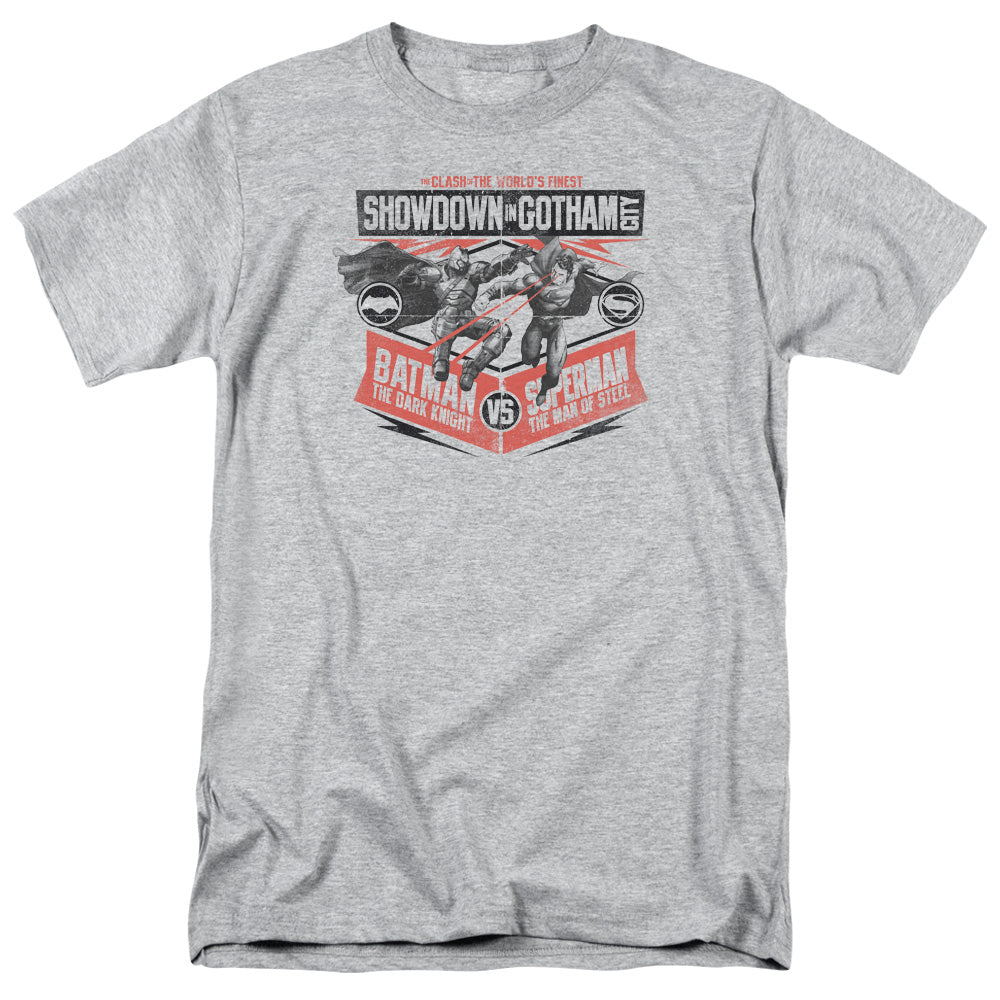 Batman V Superman Showdown In Gotham Mens T Shirt Athletic Heather