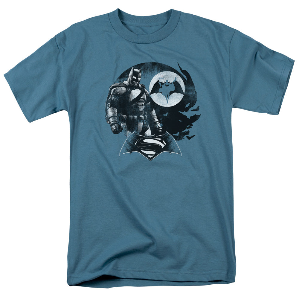 Batman V Superman Waiting And Protecting Mens T Shirt Slate