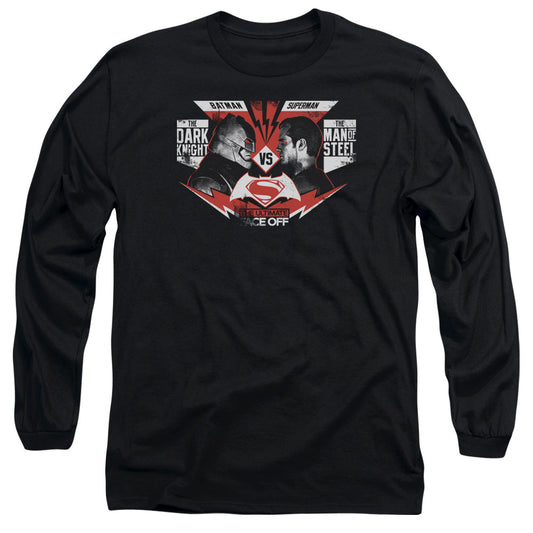 Batman V Superman Ultimate Face Off Mens Long Sleeve Shirt Black
