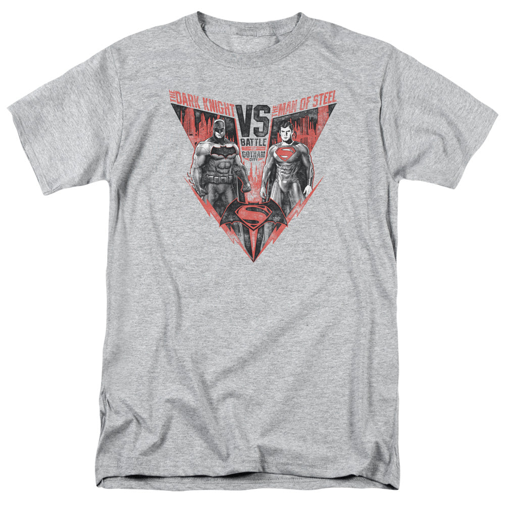 Batman V Superman Batlle For Gotham Mens T Shirt Athletic Heather