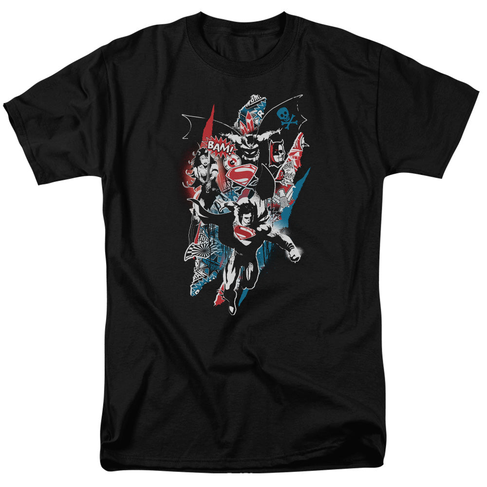 Batman V Superman Ripped Trio 2 Mens T Shirt Black