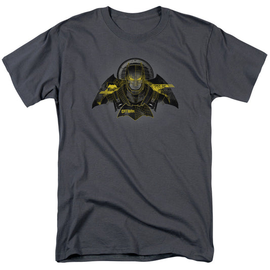 Batman V Superman Batman Tech Mens T Shirt Charcoal