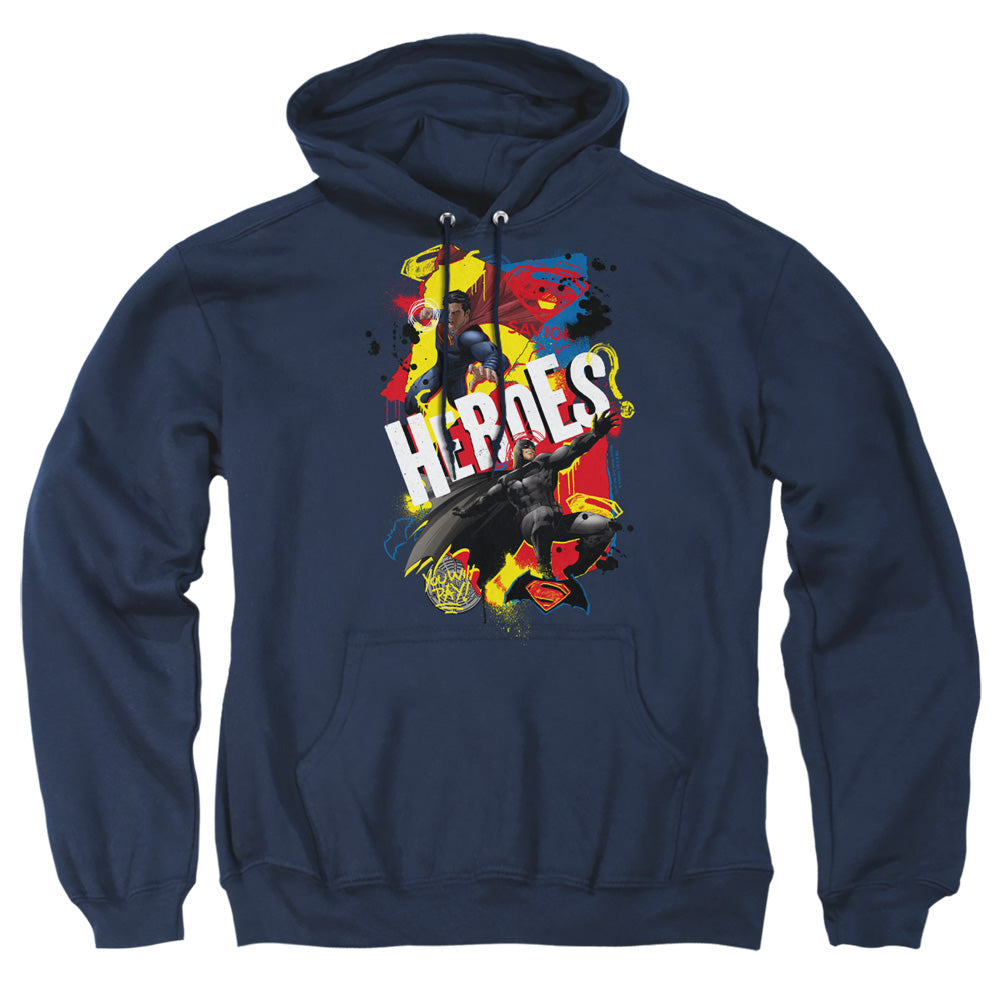 Batman V Superman Double Hero Mens Hoodie Navy