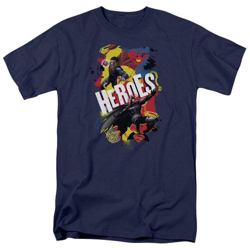 Batman V Superman Double Hero Mens T Shirt Navy