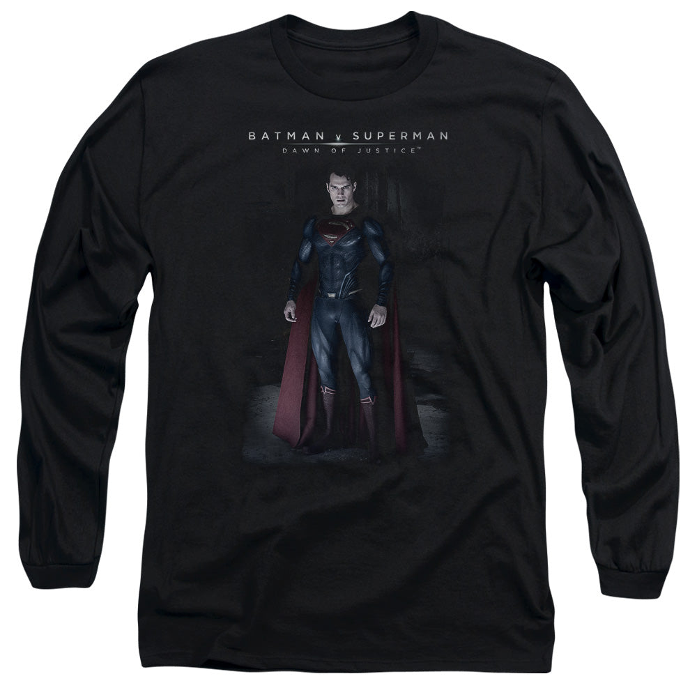 Batman V Superman Stand Tall Mens Long Sleeve Shirt Black