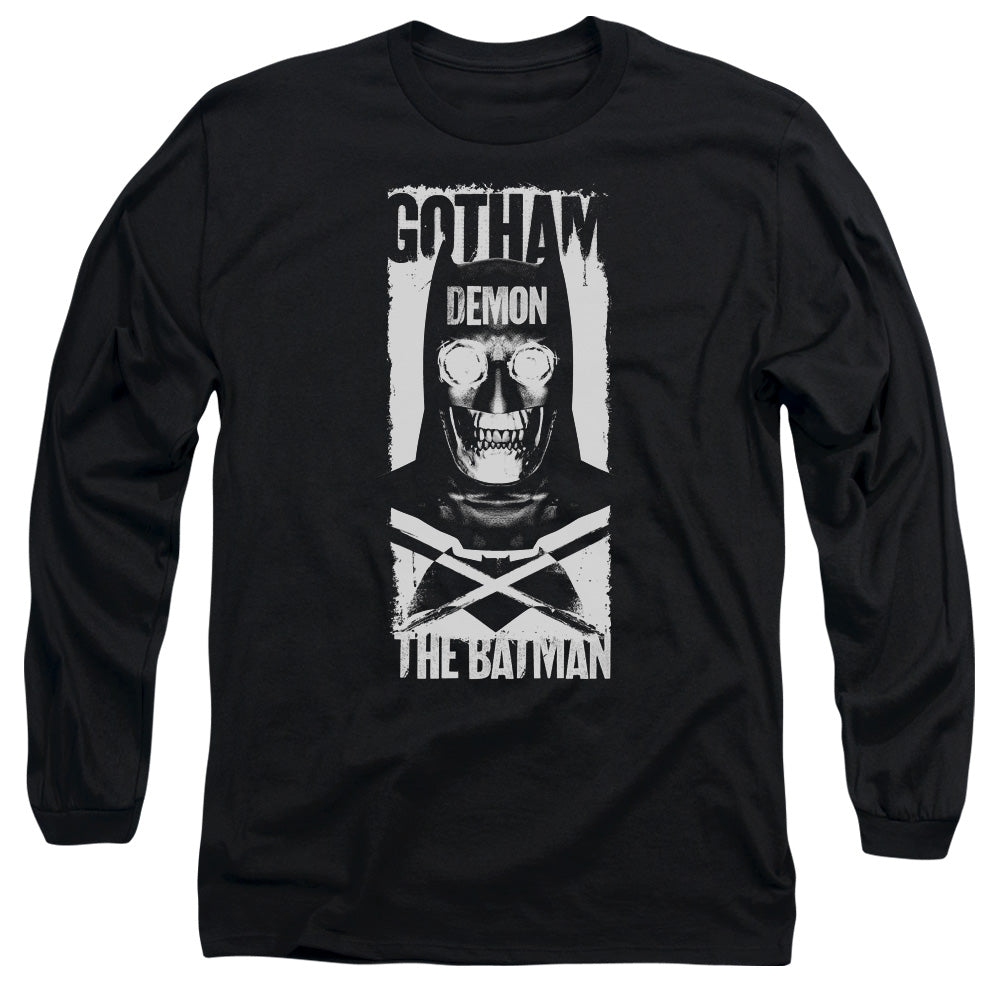 Batman V Superman Demon Bat Mens Long Sleeve Shirt Black