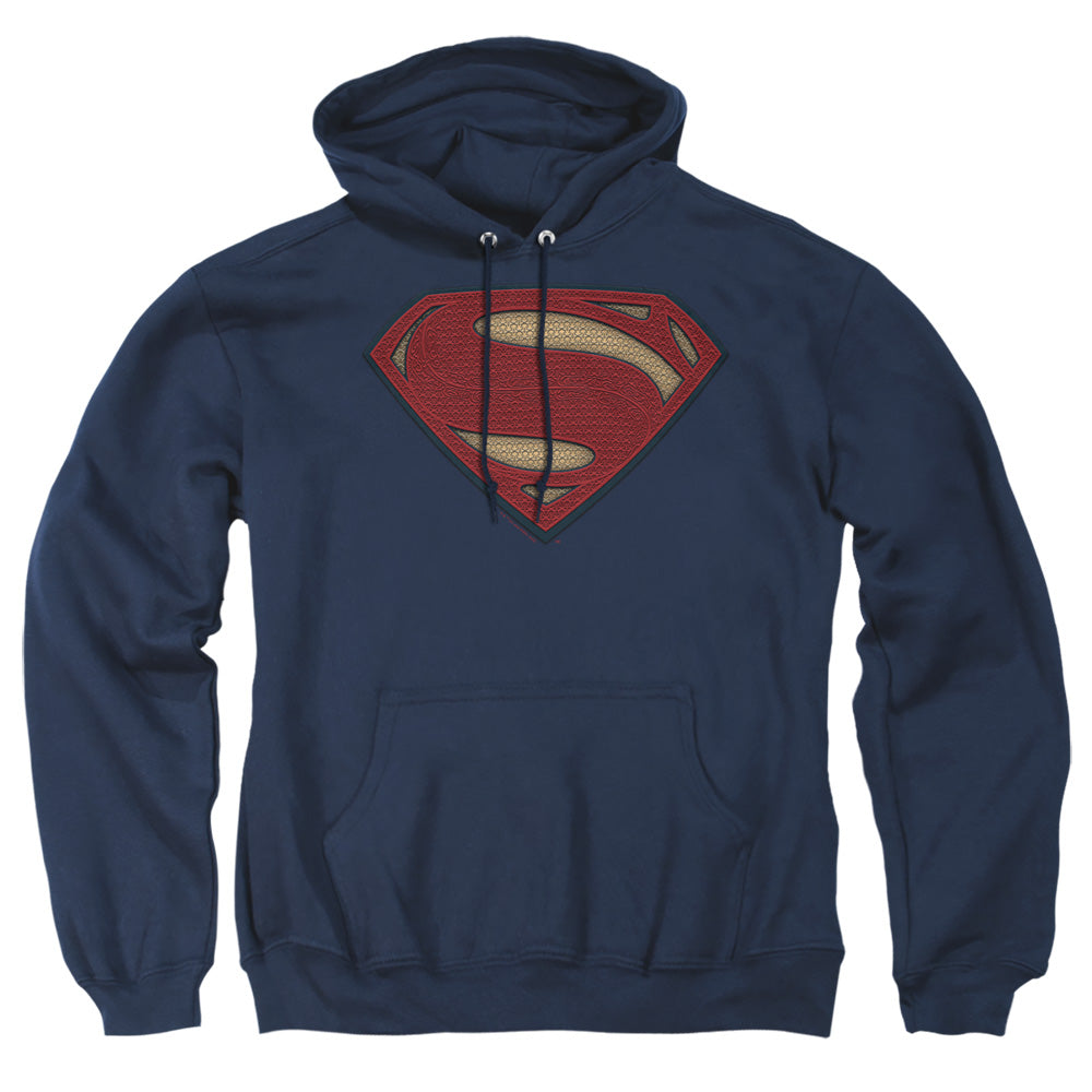 Batman V Superman Superman Costume Shield Mens Hoodie Navy