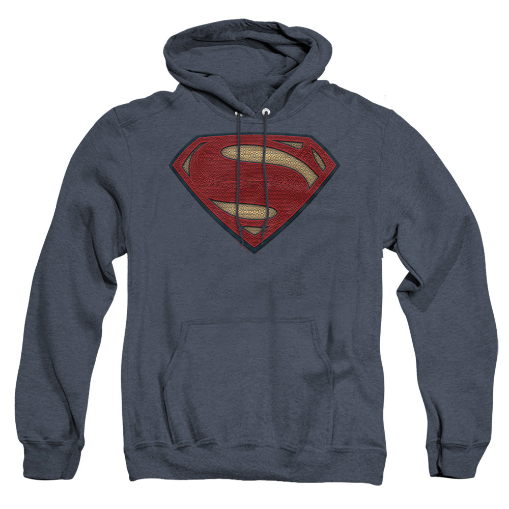 Batman V Superman Superman Costume Shield Heather Mens Hoodie Navy