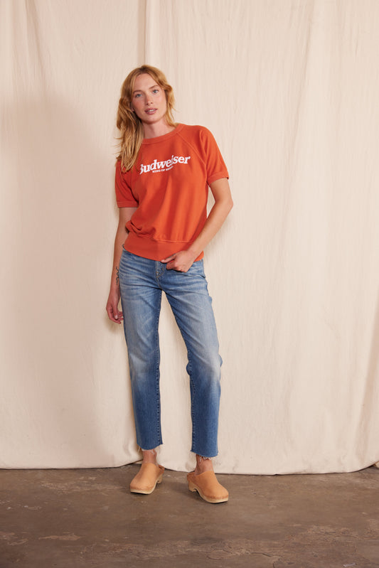 Budweiser Raglan Womens T Shirt Red