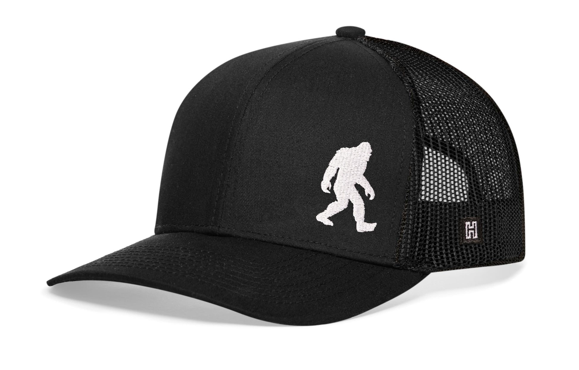 Bigfoot Trucker Haka Hat Black Sasquatch Snapback