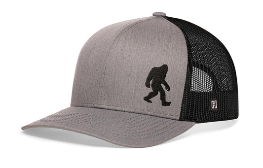Bigfoot Trucker Haka Hat Gray-Black Sasquatch Snapback