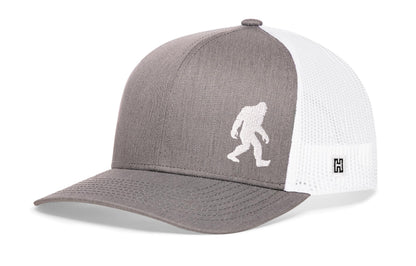 Bigfoot Trucker Haka Hat Gray-White Sasquatch Snapback
