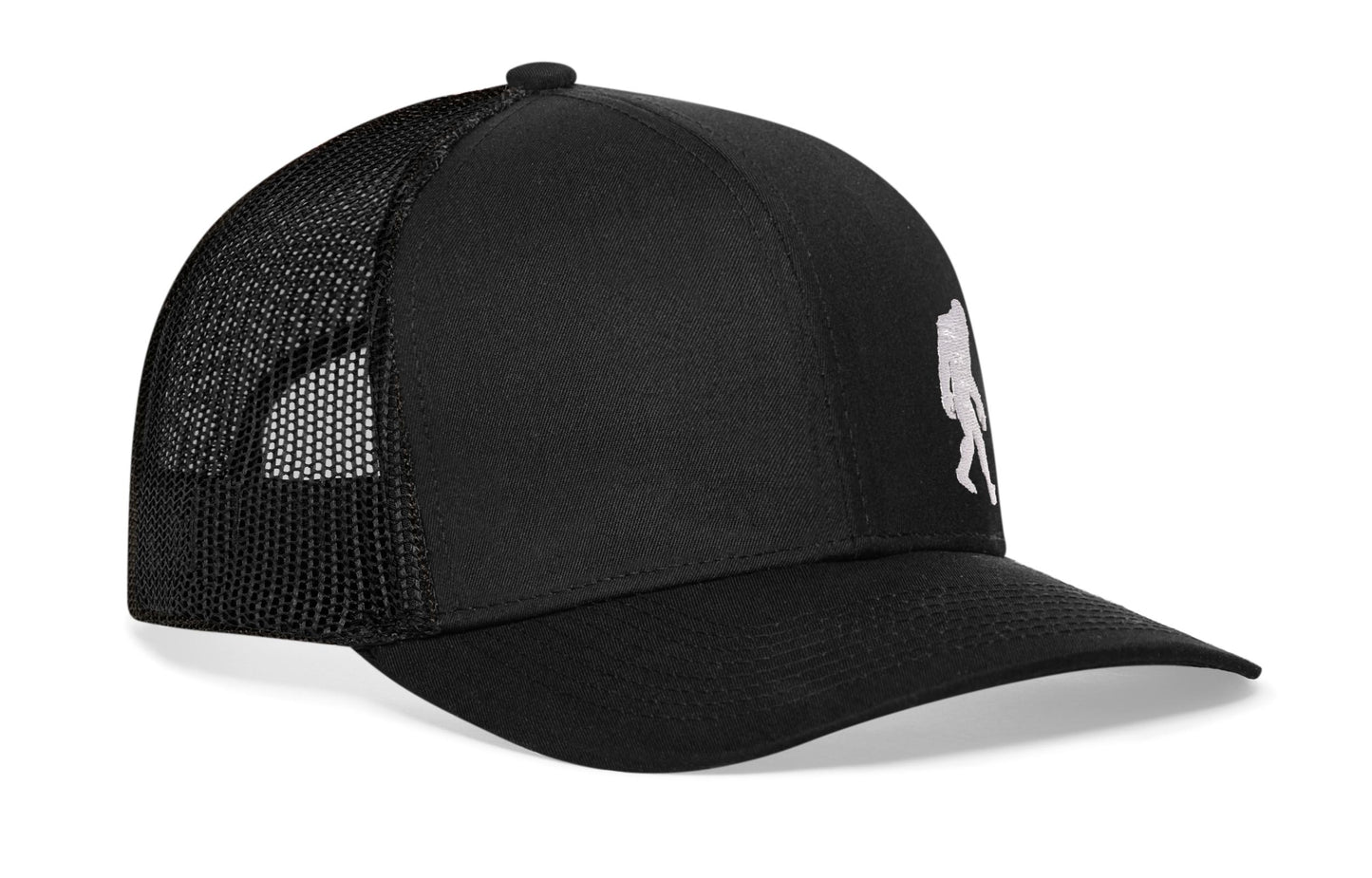 Bigfoot Trucker Haka Hat Black Sasquatch Snapback