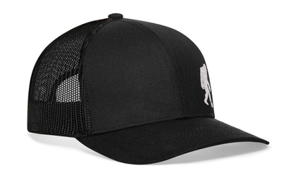 Bigfoot Trucker Haka Hat Black Sasquatch Snapback