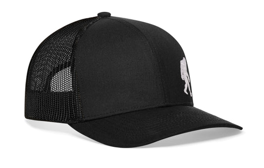 Bigfoot Trucker Haka Hat Black Sasquatch Snapback