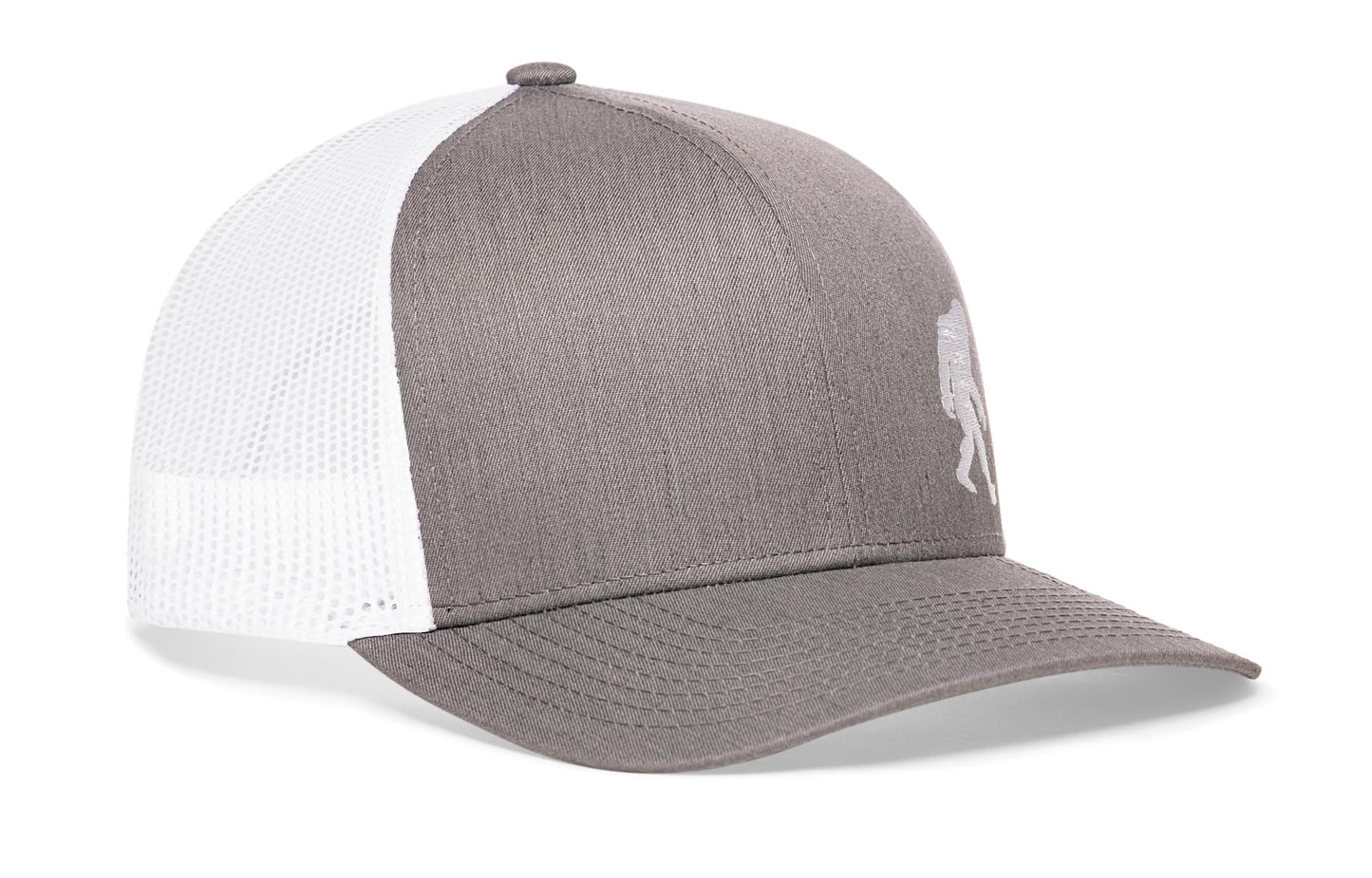 Bigfoot Trucker Haka Hat Gray-White Sasquatch Snapback