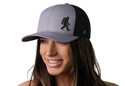 Bigfoot Trucker Haka Hat Gray-Black Sasquatch Snapback