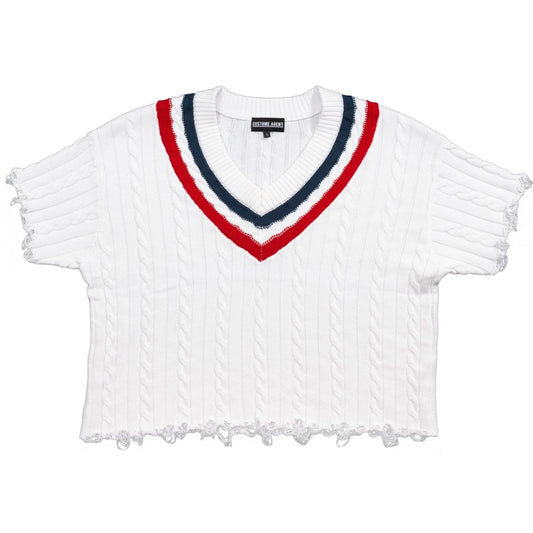 Distressed Knit Sweater Costume Top for Halloween and Cosplay