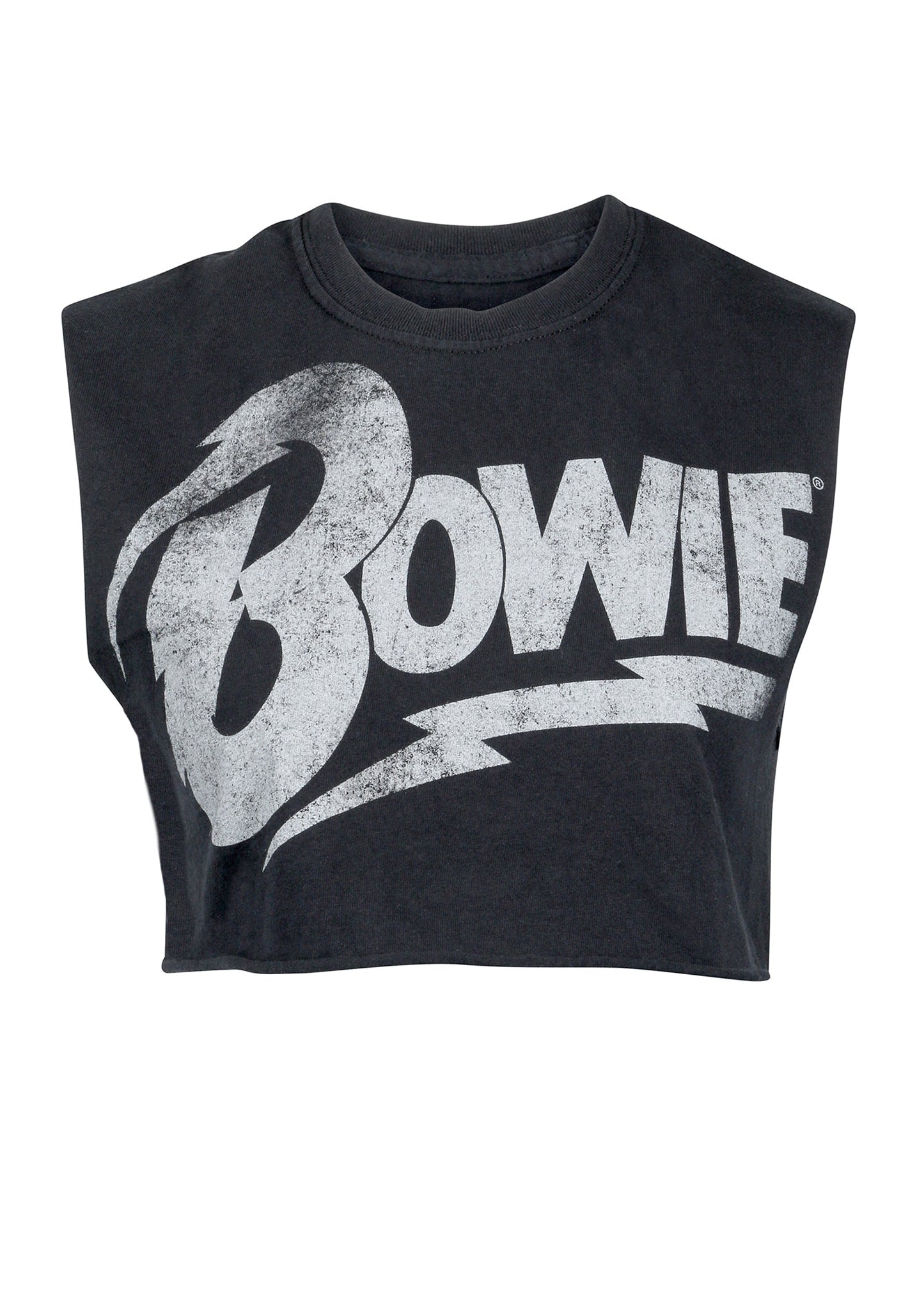 David Bowie Cropped Womnes Tee T Shirt Black by Goodie Two Sleeves