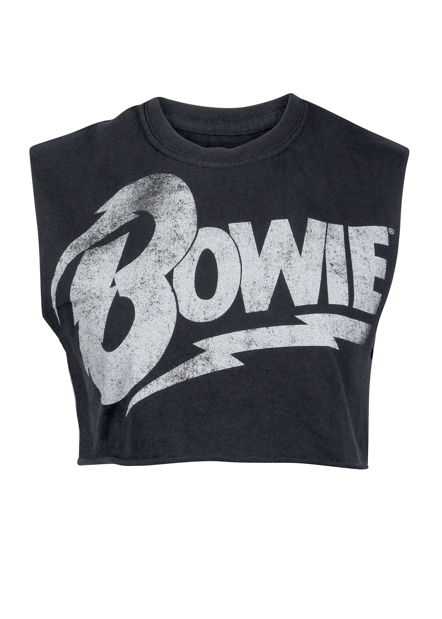 David Bowie Cropped Womnes Tee T Shirt Black by Goodie Two Sleeves