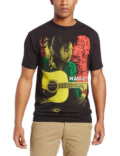 Bob Marley Zion Rootswear Men'S Bob Marley Colored Pose T-Shirt, Black, Small Mens T Shirt