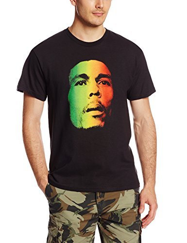 Bob Marley Zion Rootswear Men'S Bob Marley Face T-Shirt, Black, Medium Mens T Shirt