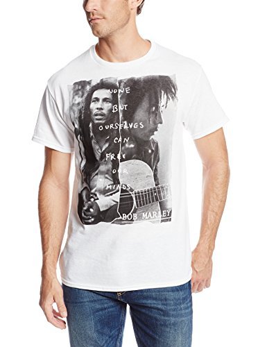 Bob Marley Zion Rootswear Men'S Bob Marley Free Our Minds T-Shirt, White, Medium Mens T Shirt
