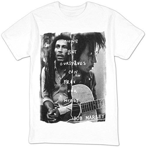 Bob Marley Zion Rootswear Men'S Bob Marley Free Our Minds T-Shirt, White, Small Mens T Shirt