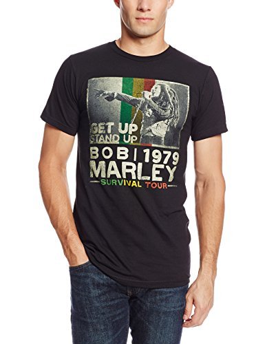 Bob Marley Zion Rootswear Men'S Bob Marley Get Up T-Shirt, Black, Medium Mens T Shirt