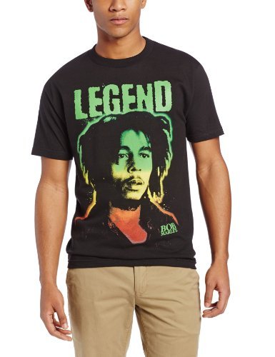 Bob Marley Zion Rootswear Men'S Bob Marley Legend Gradient T-Shirt, Black, X-Large Mens T Shirt