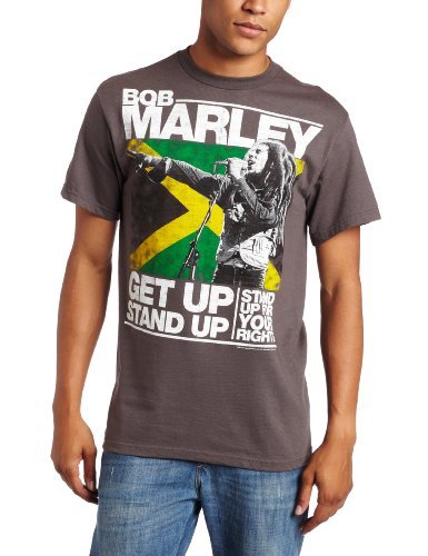 Bob Marley Zion Rootswear Men'S Marley Get Up Stand Up T-Shirt,Charcoal,Medium Mens T Shirt