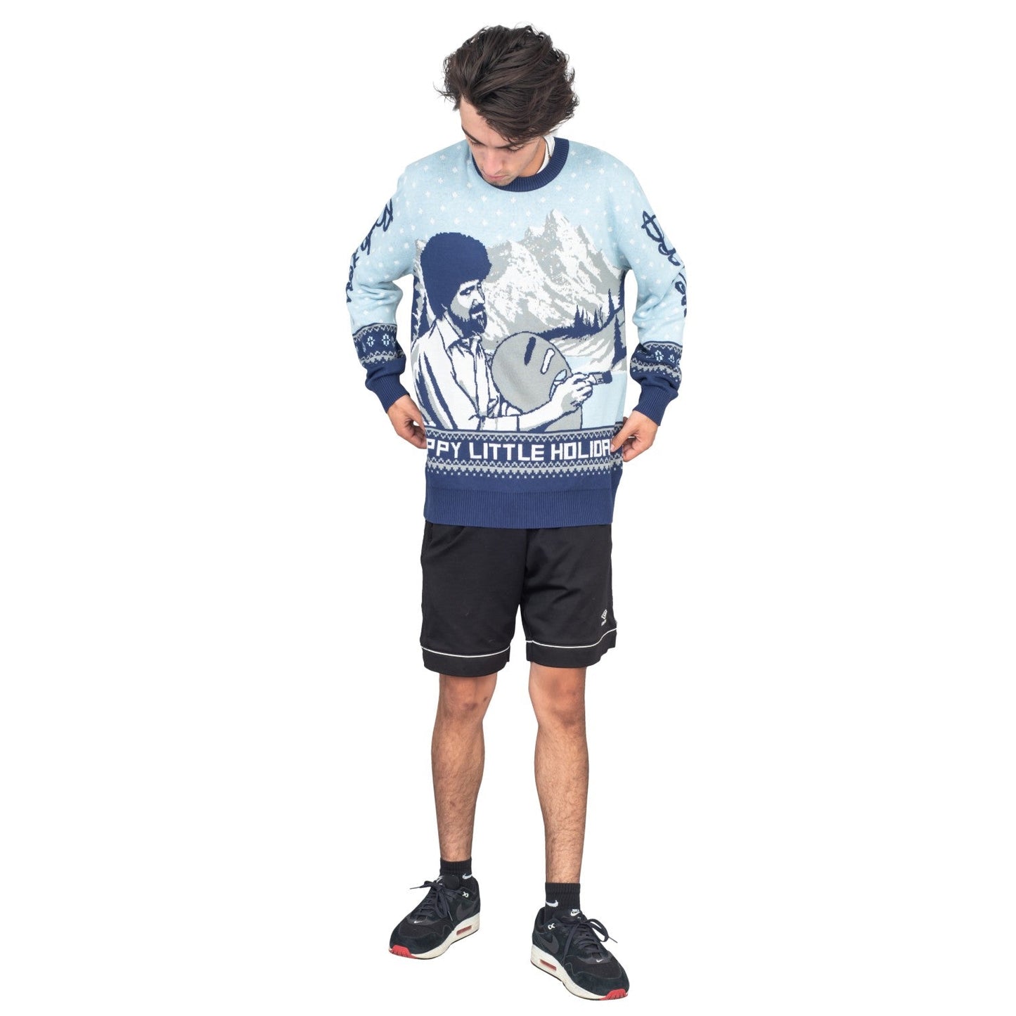 Bob Ross Happy Little Holidays Sweater