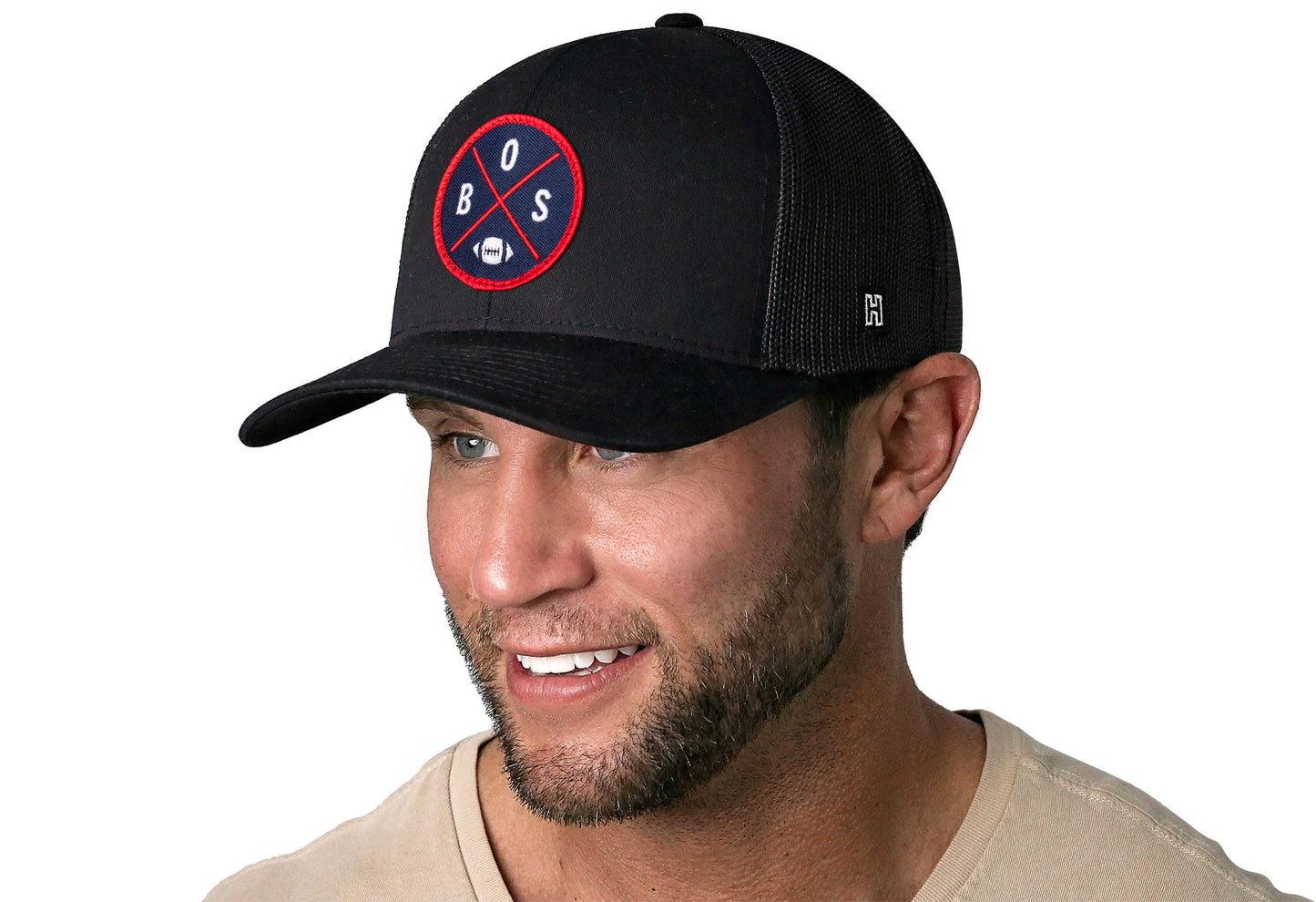 Boston Trucker Haka Hat Black BOS X Football Snapback