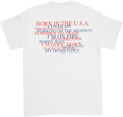 Bruce Springsteen Born in the USA Lyrics Officially Licensed Mens T Shirt White