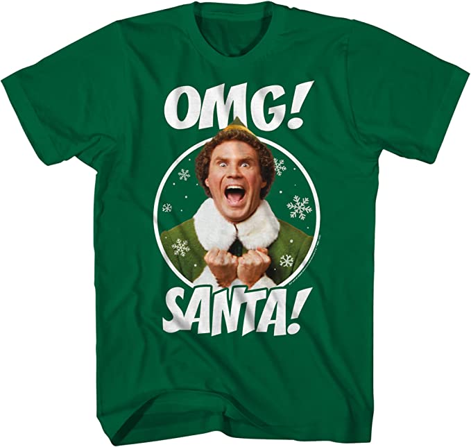 Buddy The Elf OMG Santa I Know Him Green T Shirt