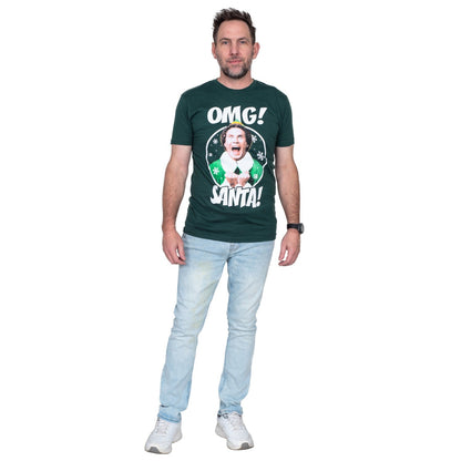 Buddy The Elf OMG Santa I Know Him Green T Shirt