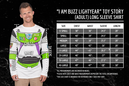 I am Buzz Lightyear Adult Long Sleeve Costume T Shirt