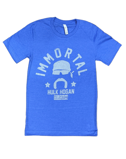 Hulk Hogan Immortal 01-23-84 Mens T Shirt Sky Blue