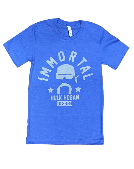Hulk Hogan Immortal 01-23-84 Mens T Shirt Sky Blue