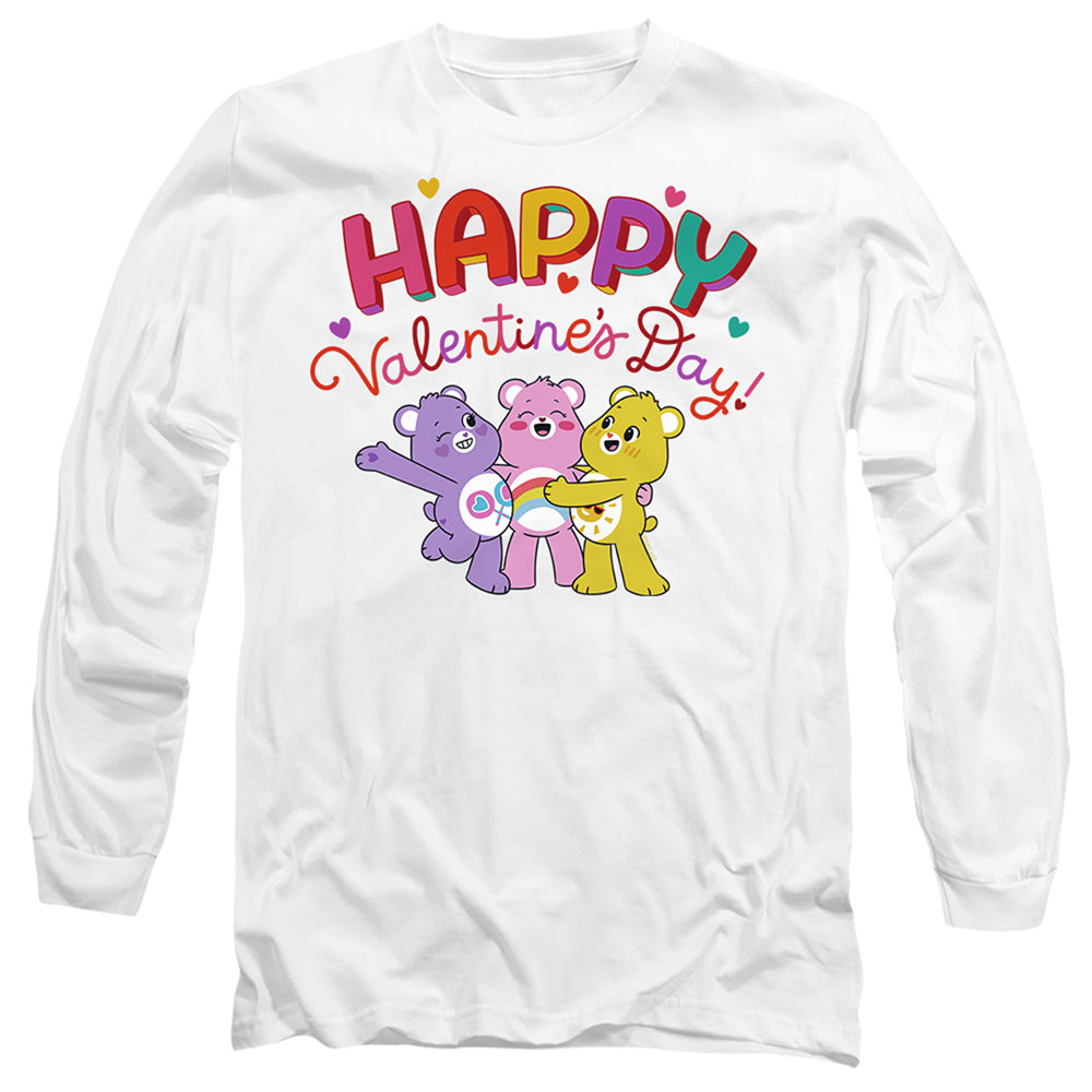 Care Bears Happy Valentine'S Day Mens Long Sleeve Shirt White Officially Licensed