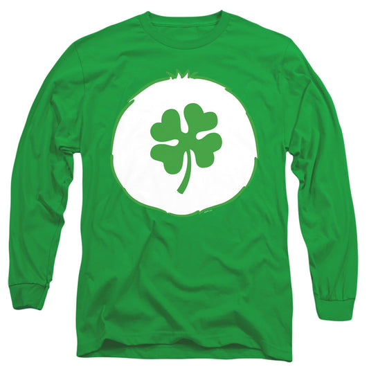 Care Bears Good Luck Belly Mens Long Sleeve Shirt Kelly Green Officially Licensed